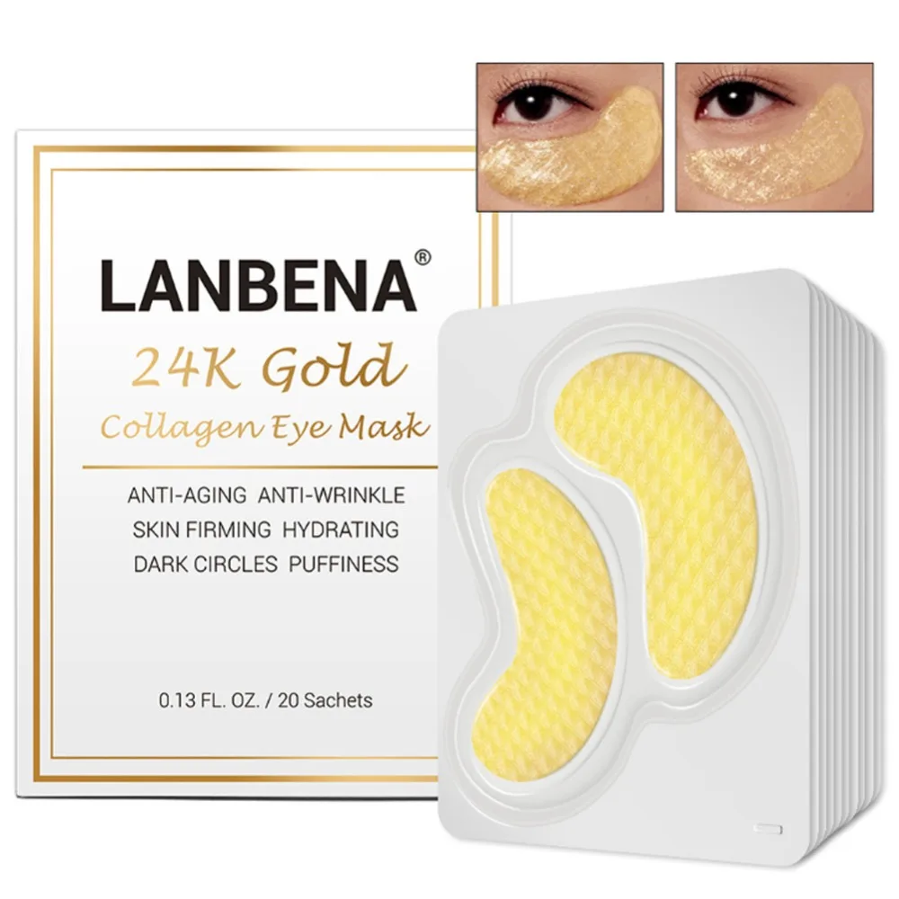 Новый стиль LANBENA 40 шт./20 пар 24 К коллагена золота глаз маска для сна Anti-Aging морщин укрепляющий кожу темные круги и отечность #270721