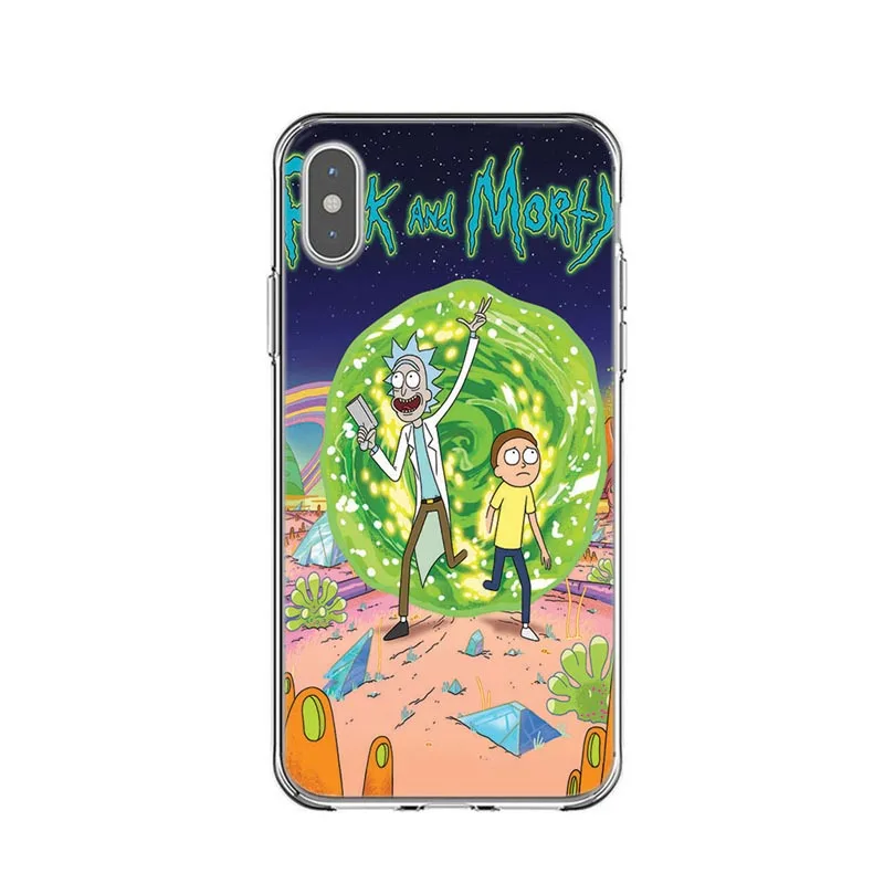 Rick And Morty чехол для телефона iPhone 8 8Plus 7 7Plus 6 6S Plus SE 5S 5 прозрачный жесткий X XS Max