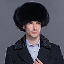 Новые мужские зимние теплые hat Подлинная Фокс меховая шапка меха лисы Защита уха крышка кожа из меха енота шапка мужская шляпа HL-01