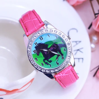 

2018 women ladies leather quartz horse diamond dress fashion watches black white waterproof luxury bracelet watches lover gifts