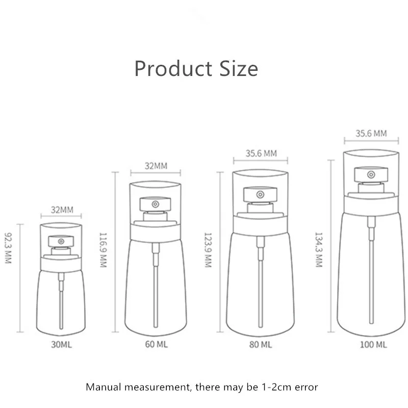 30 мл 60 мл 100 мл портативный пустой туман пластиковый аэрозольный флакон распылитель бутылка для многоразового использования парфюм для путешествий бутылка лосьона 30#630
