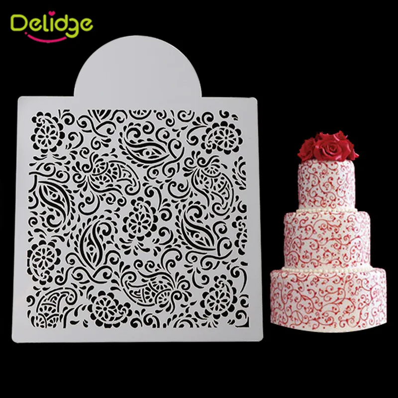 

Delidge 1pc Cupcake Templates Stencil Wedding Cake Decorating Tools Sugarcraft Fondant Cake Mold Cake Side Decorating Stencils