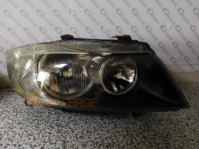 BMW 3 Series E90 2005 2006 2007 2008 Halogen headlight smd led angel eyes(3)