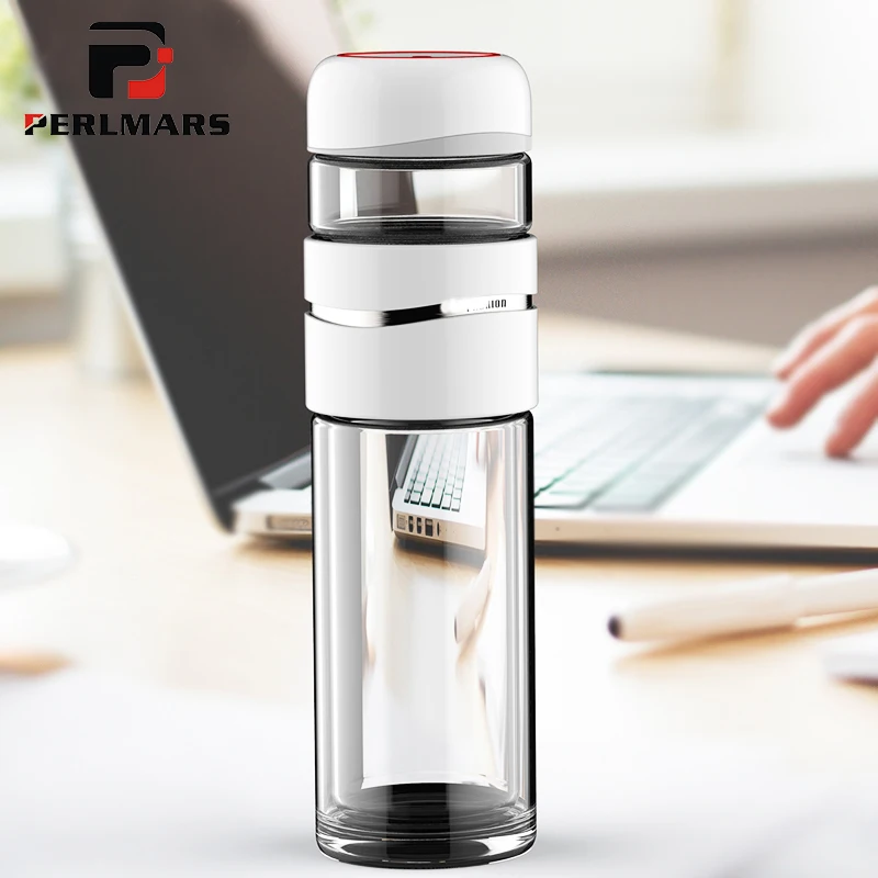 

Brief 450ml Elegant White Transparent Heat Resistant Milk Water Bottle Handmade 350ml Flower Tea Straight Kettle Birthday Gits