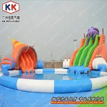 Практичный надувной осьминог бассейн горка Осьминог большой надувной городской аквапарк для коммерческого использования