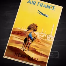 Pirámides de Egipto esfinge aire Francia Vintage Retro de marco de poster DIY pared lona adhesivo carteles para Bar decoración Gi
