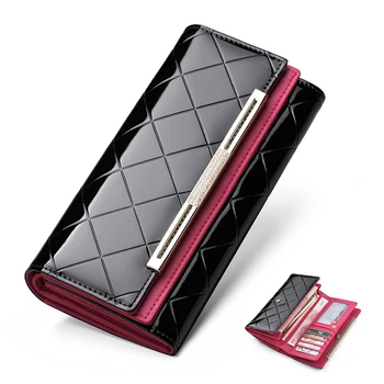 

Sendefn Wallet Luxury Wallet Female Patent Leather Clutch Lady Party Purse Hot Sale Wallet Women Purse Women Shiny Women Purse