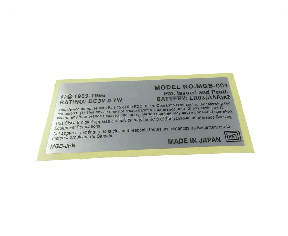 50 шт./лот наклейка для игрового мальчика GameBoy GBA GBC GBP SP Консоль Корпус задняя