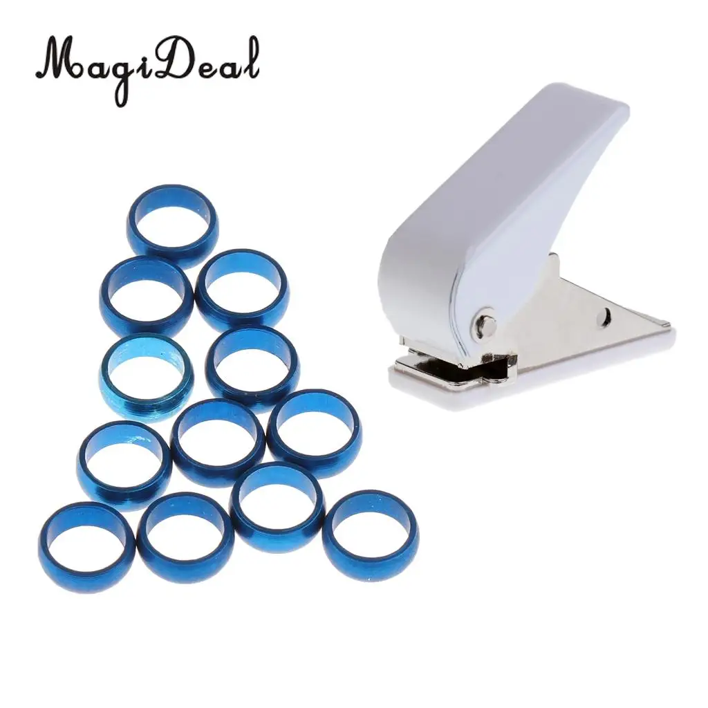 MagiDeal Target Dart Flight Punch прямоугольный Дырокол+ 12 шт. уплотнительные кольца Дартс зажимные кольца-синий