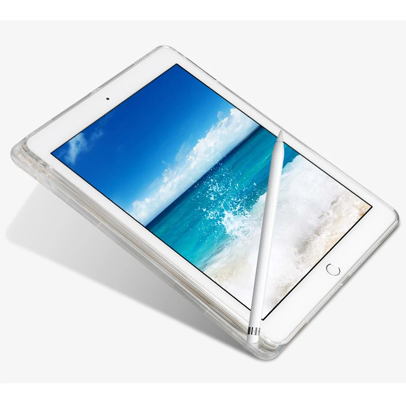 

Case For iPad Mini 5 4 3 2 1 Ultra Thin Clear Crystal Transparent Soft TPU With Pen Holder Case For iPad Mini 2 3 4 5 Back Cover