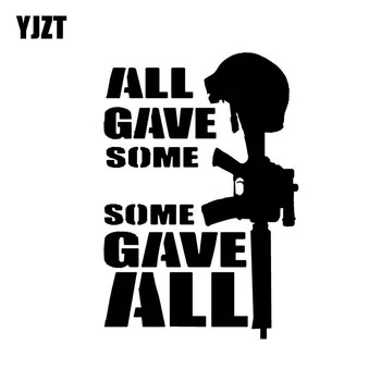 

YJZT 9.3CM*13.7CM USMC ALL GAVE SOME Military Personality Car Sticker Vinyl Decal Black/Silver C3-0127