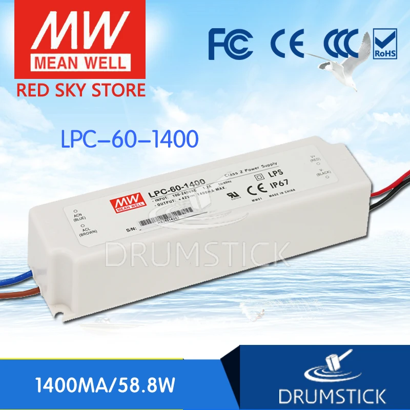 Оптовая продажа цена товара MEAN WELL! LPC-60-1400 42В 1400mA meanwell LPC-60 58 8 W один Выход