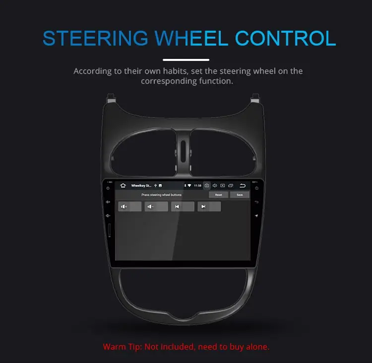 Clearance LJDA Android 9.0 Car Multimedia Player For Peugeot 206 2002 2003 2004 2005 2006 2007 2008 GPS Stereo Radio 4G+32G Stereo WIFI 12