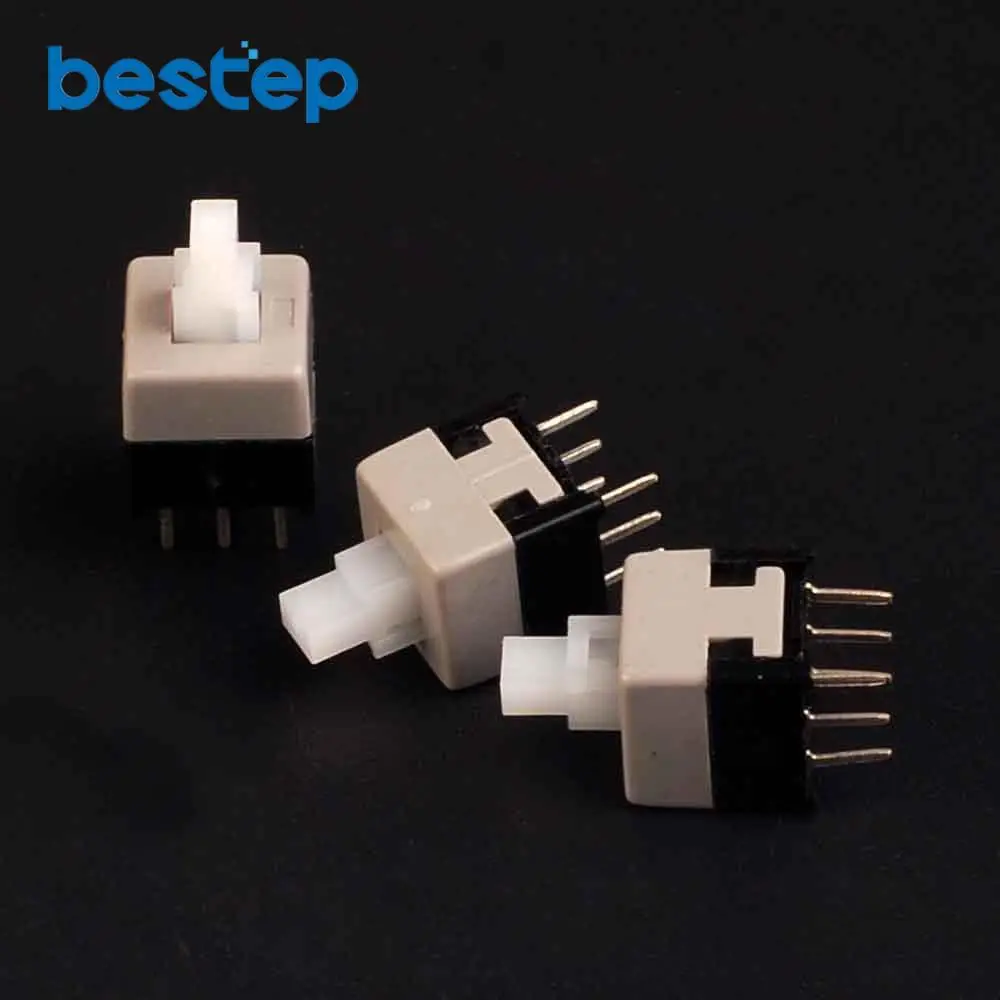 50PCS 8.5mm x 8.5mm Push Tactile Power Micro Switch Self lock On/off Button