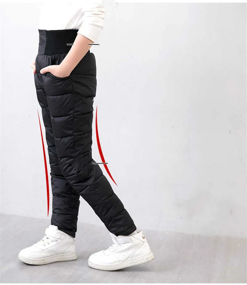Price Pencil Pants Children Trousers 2018 New Solid Goose Down Pants Winter Regular Warm Winter Girls Boys Pant Kids Clothing 3p059
