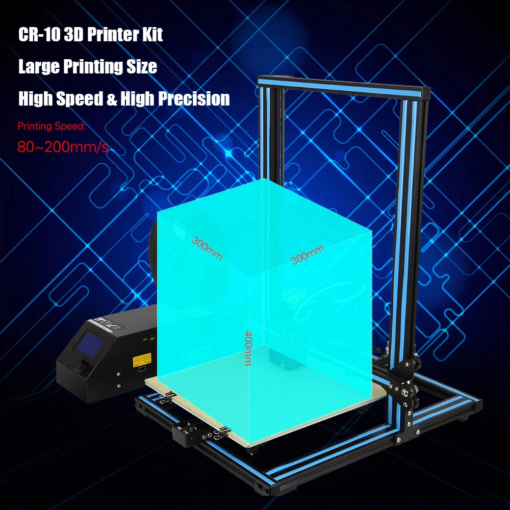 Creality 3D CR-10 3D DIY принтер 300*300*400 мм размер печати алюминиевая рама с 200 г нити поддерживает различные 3D нити