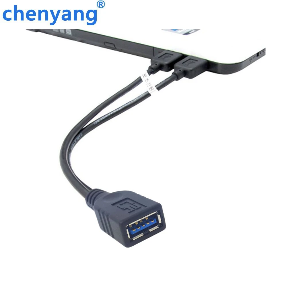 

30CM USB 3.0 Female to Dual USB Male Extra Power Data Y Extension Cable for 2.5" Mobile Hard Disk
