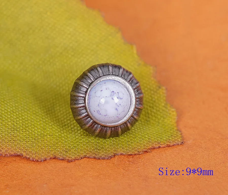 

20PC White Turquoise Flower Studs Rivets Conchos for Leathercraft Bag Shoes Belt