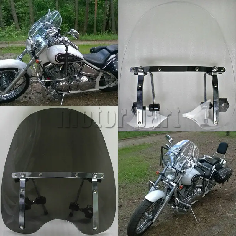 Мотоцикл 1" ветровое стекло для Yamaha Vmax 1700 V Star 650 950 Virago 1100 1000 с 7/8" и " Руль лобовое стекло