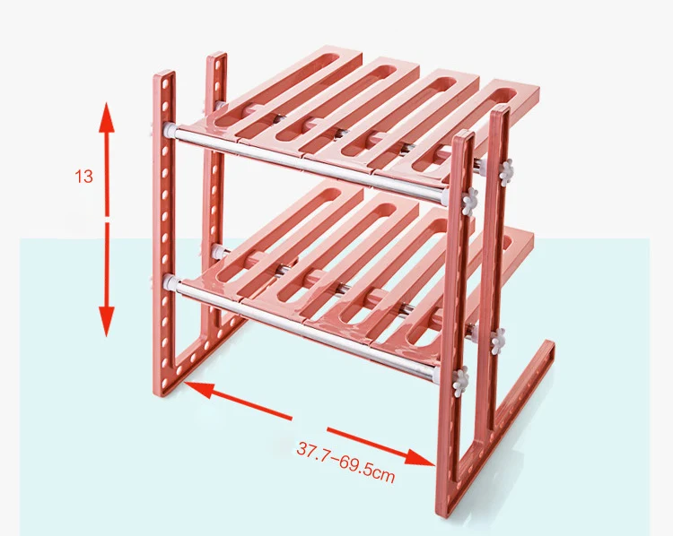 vanzlife Adjustable shelf under ground sink receive a rack shelf in the kitchen kitchen utensils and receive pot rack shelf rack