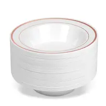 25 шт Розовое золото пластиковые чаши для десерта набор-Премиум тяжелых одноразовые 12 унций супница для свадеб, вечеринок и повседневного использования