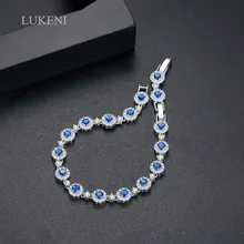 Lukeni Новые Модные Роскошные CZ синий или Красочные Геометрический браслет для Для женщин вечерние украшения подарок