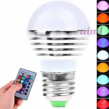 10 шт. E26/E27 высокая мощность 3 Вт LED 180 лм RGB с дистанционным управлением Круглые