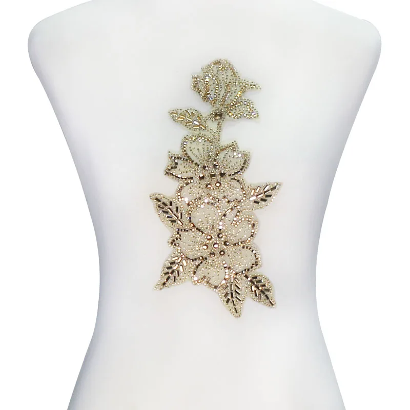 10piece Beaded Rhinestones Hotfix Crystal Iron On Patches Bridal