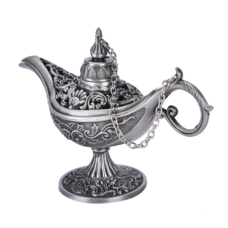 

1Pc Antique Style Fairy Tale Magic Lamps Tea Pot Genie Lamp Vintage Retro Toys For Children Gifts Home Decor Incense Burners