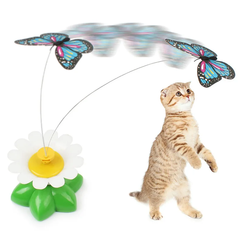 

Electric Rotating Colorful Butterfly Pets Cat Toy Dog Bird Pet Seat Scratch Toy for Cat Kitten Dog Cats Intelligence Trainning