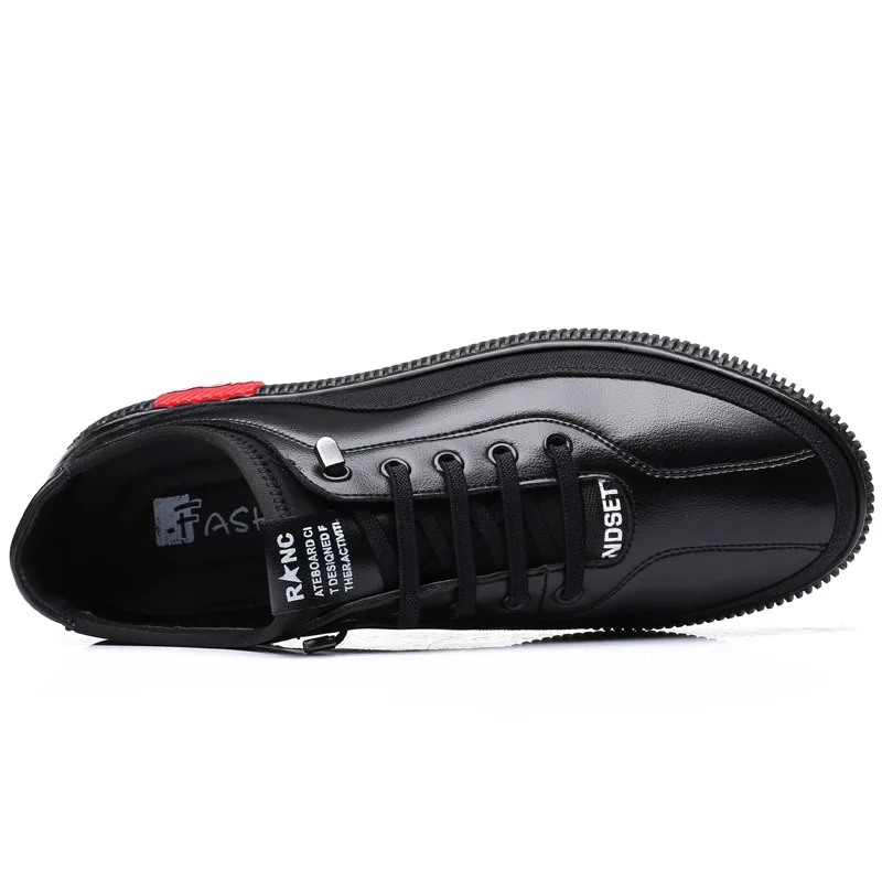 2020 Men's Cow Leather Shoes Fashion Casual Leather Anti slip White Lacing Shoes New Autumn Youth Man Split Leather Shoes