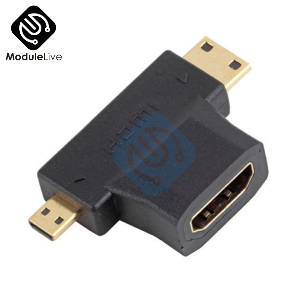 3 в 1 Micro Male Mini HDMI male to HDMI Женский Кабель адаптер конвертер для HDTV 1080 P HDMI кабели комбо