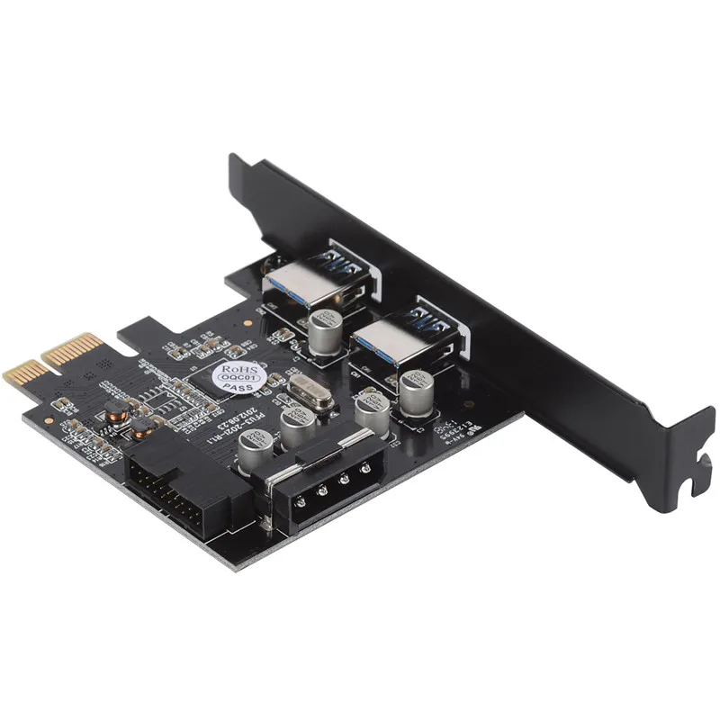 PCIE TO 2 Port USB 3.0 PCI-e Internal 20Pin Adapter PCI Express 5.0Gbps 19Pin FL1100 chipset support WIN10 WIN8 MAC OS