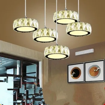 

110V 220VLed restaurant chandelier crystal bedroom lamp round bar bar creative personality fashion luxury Pendant lamp lighting