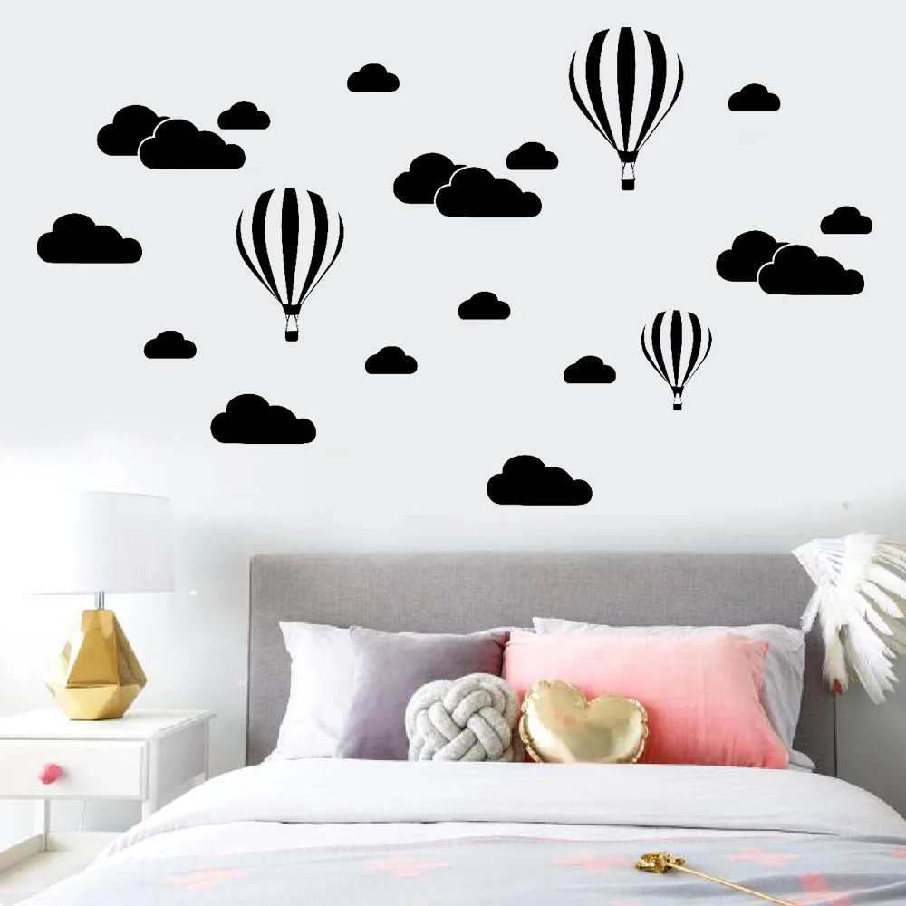 KAKUDER Big cloud воздушный шар DIY Настенная Наклейка для спальни гостиной детской