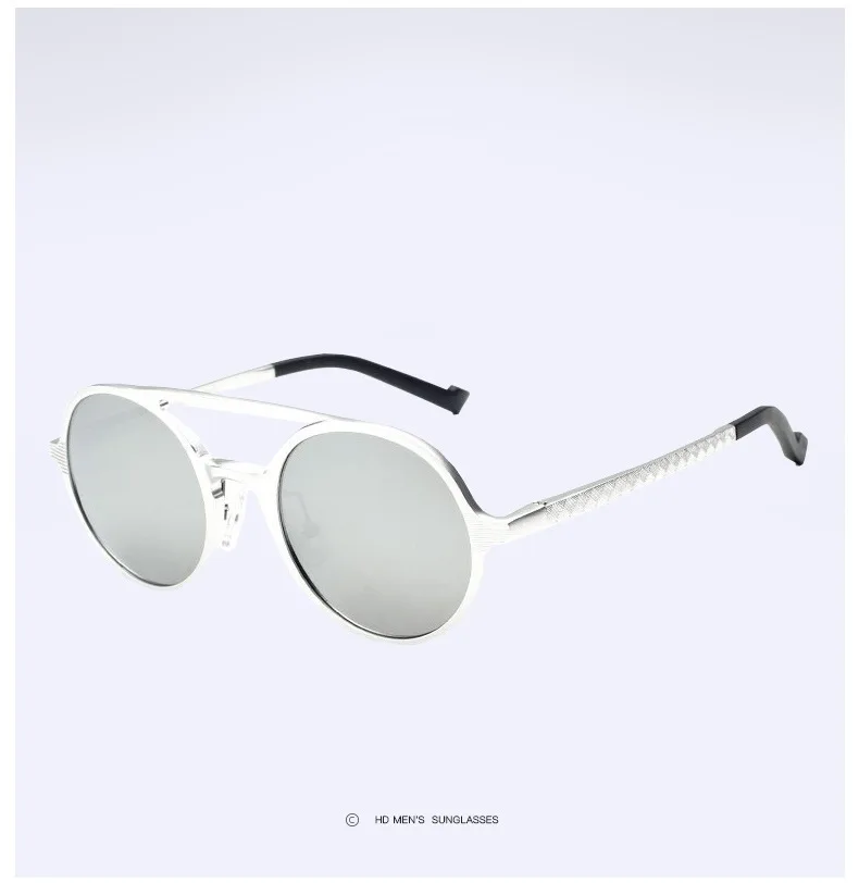 RBEWTP бренд унисекс алюминий магния солнцезащитные очки для женщин поляризационные покрытие зеркало вождения Круглый Мужской