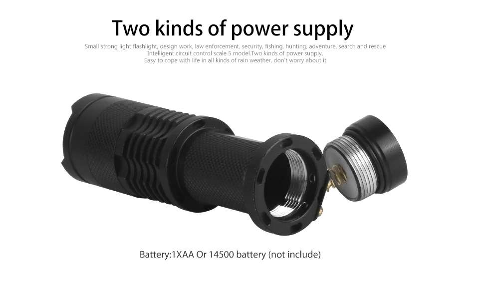 Best lamp q5 led flashlight 7W high power mini zoomable 3 modes waterproof torch lamp flash light penlight 14500 /AA FL0201 9