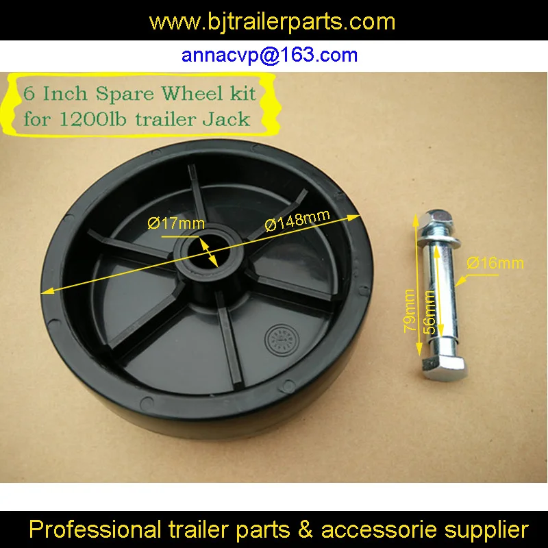 

spare jockey wheel 6" replacement wheel kit for trailer jack 1200lbs