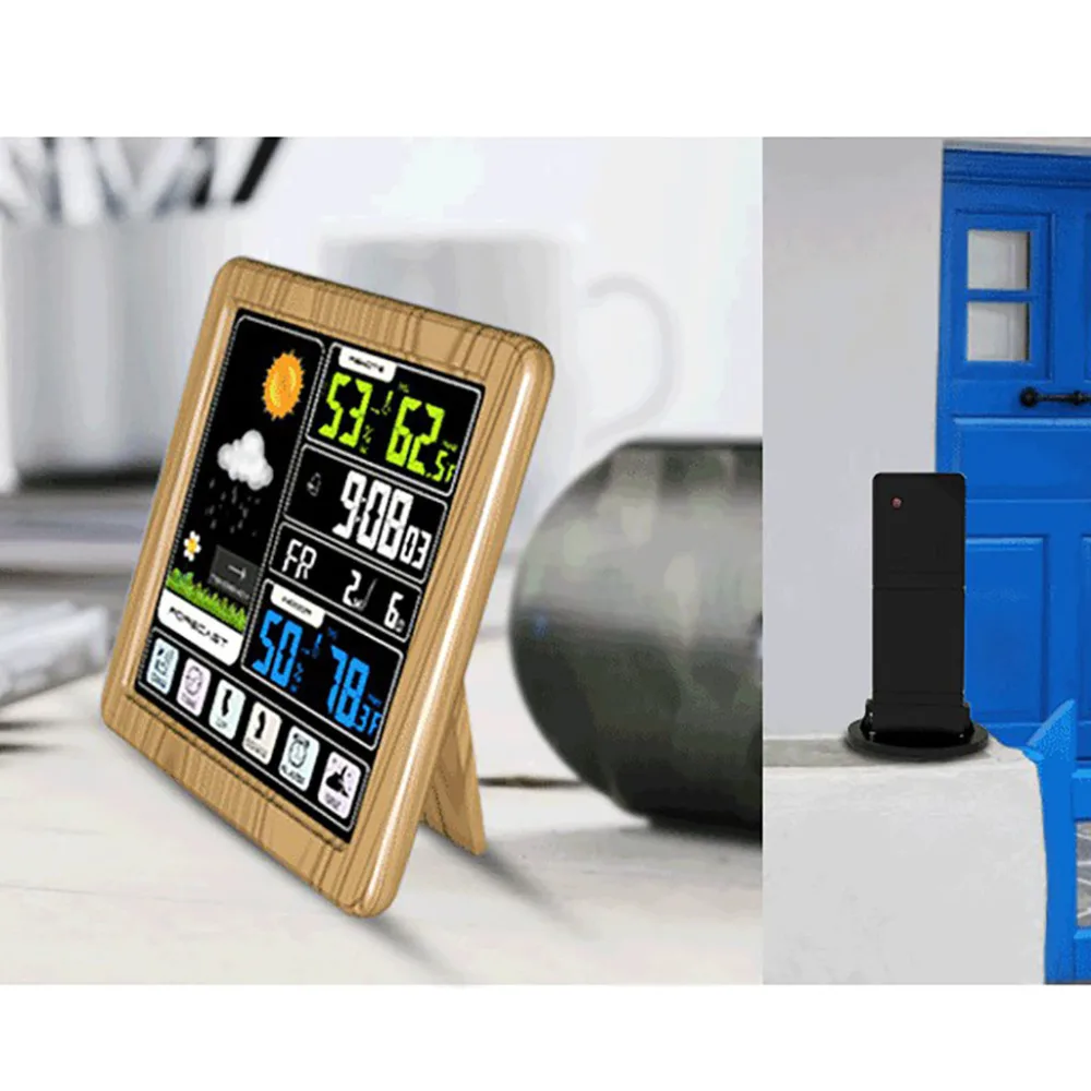 Цифровым термометром и гигрометром декоративные часы для electronictemperature измеритель влажности, внутренняя Погодная станция, наружные часы ЖК-дисплей Displayz0403# G20