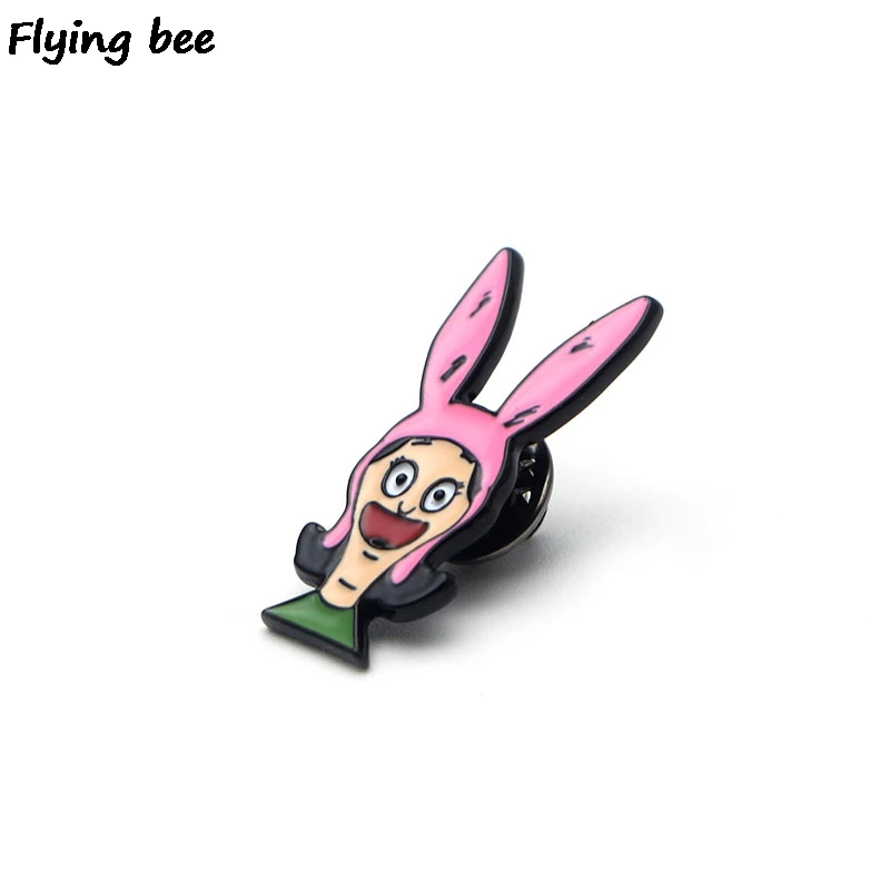 Flyingbee Bob's Burgers Эмаль Булавка для одежды сумки значок для рюкзака Брошь Личность рубашка нагрудные булавки X0207