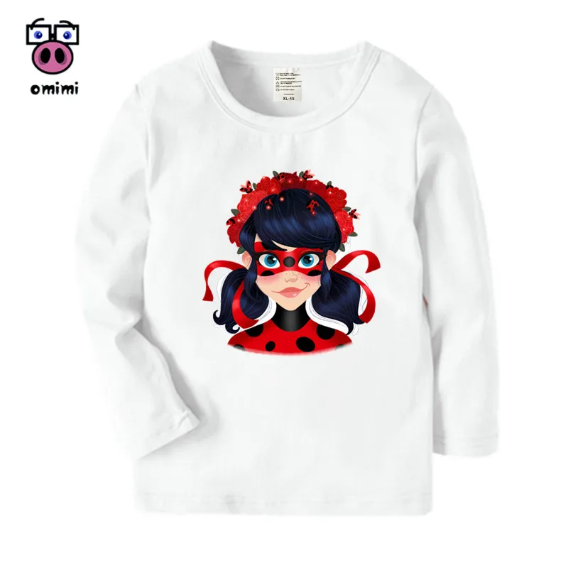 

Kid's Long Sleeve Miraculous Ladybug Cartoon Printed T Shirt Boys Girls Autumn Casual Winter Tops Kids Cute T-Shirt