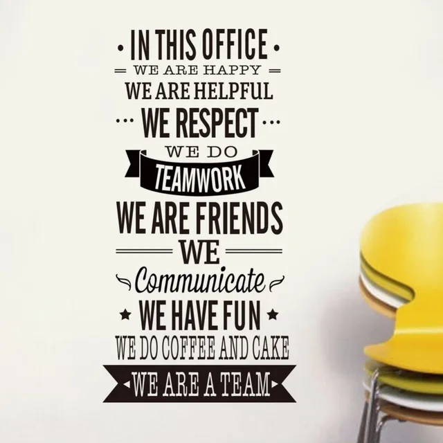 IN THIS OFFICE Vinyl Quotes Wall Decal Home Decor 