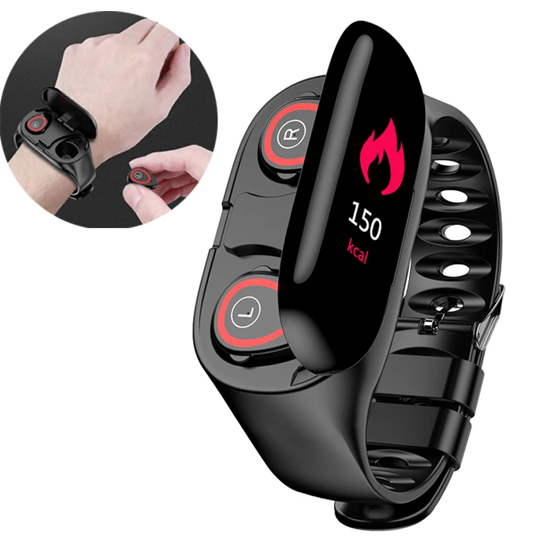 Новинка, умные часы AI с Bluetooth, наушником, пульсометром, смарт-браслет, длительное время ожидания, спортивные часы для мужчин