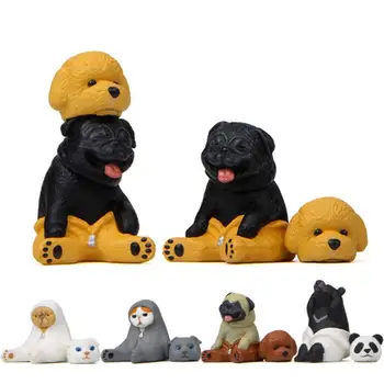 1 Pc Creative Animal Action Figure Toy Panda Bear cat dog Model Doll Ornament Micro landscape doll gift