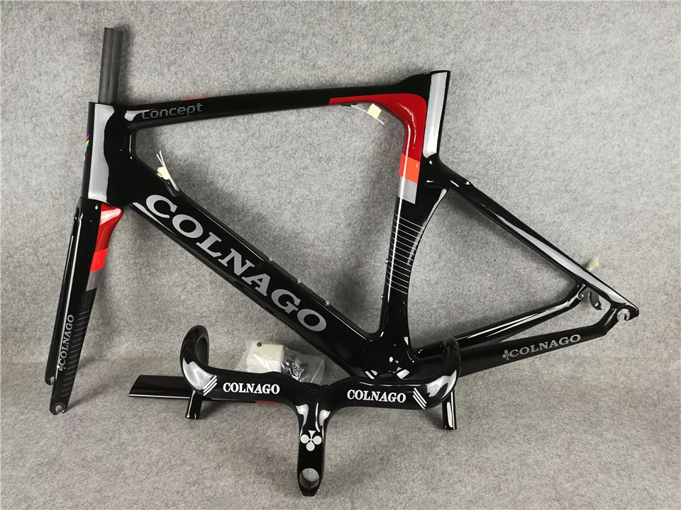 Colnago концепция черный красный карбоновый Дорожный полный велосипед прямое Крепление тормоза Colnago Руль+ седло+ бутылки клетки