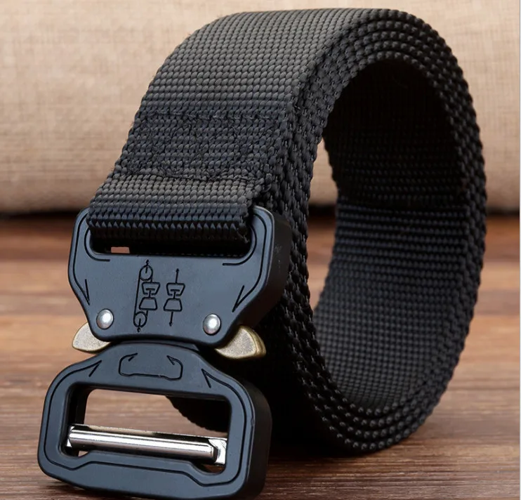 

2018 men's canvas belt Metal insert buckle military nylon Training belt Army tactical belts for Men High quality male strap