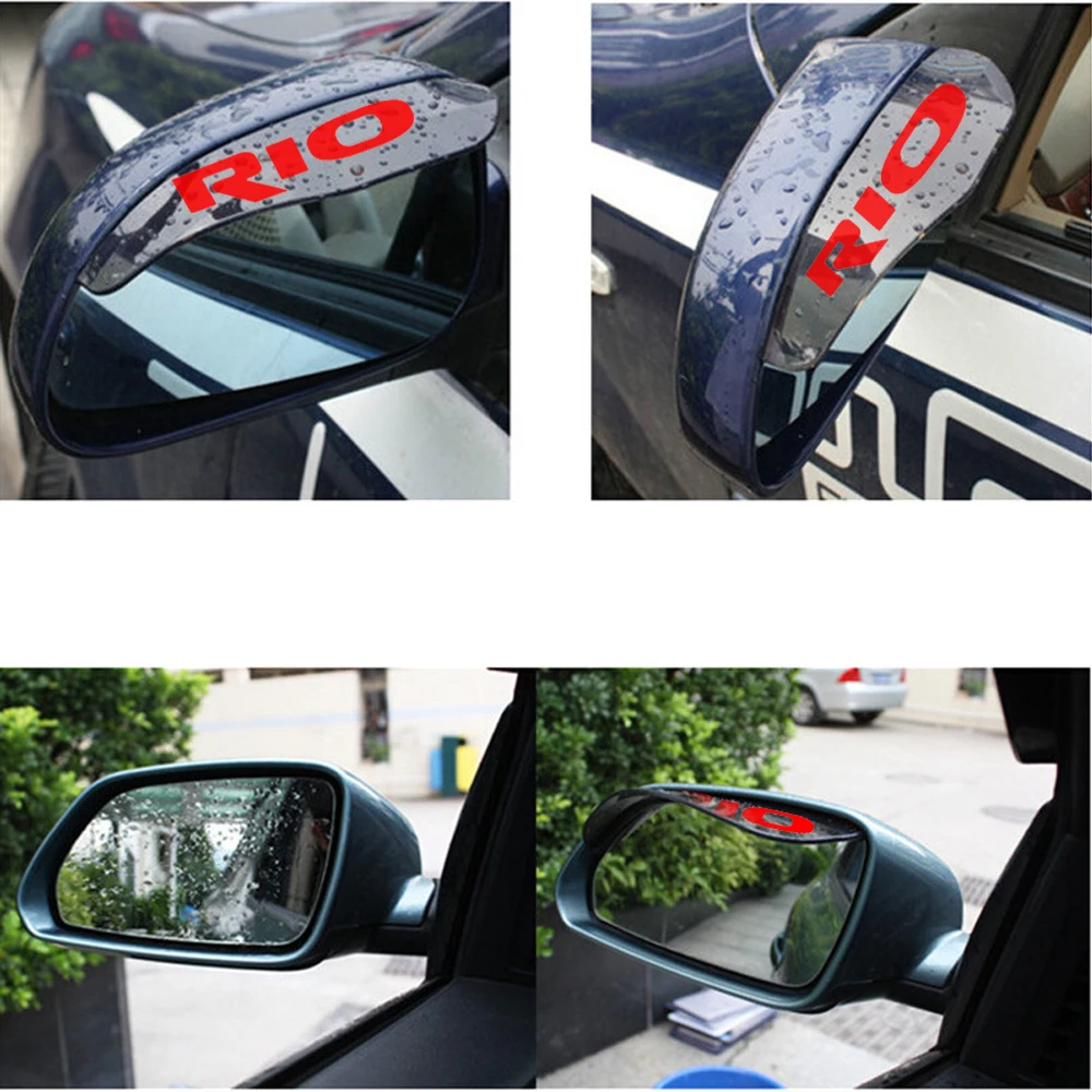 For KIA RIO Auto Rearview Mirror Shade Rainproof Car Back Mirror Eyebrow Rain Sticker cover Sun Visor Car Styling