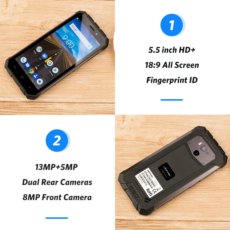 Ulefone Armor X IP68 водонепроницаемый мобильный телефон Android 8 1 5 &quotHD четырехъядерный 2 ГБ