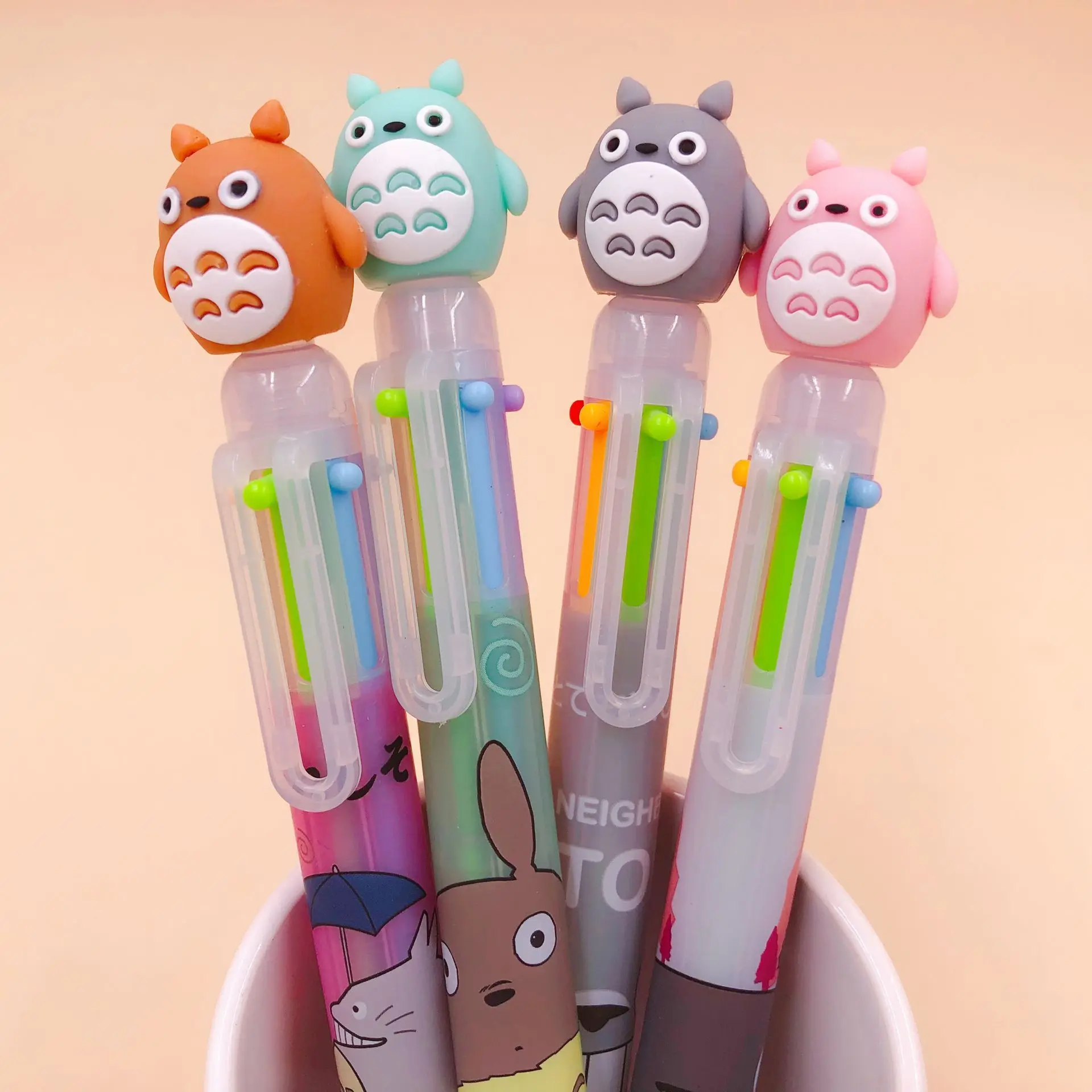 

2 pcs/lot Totoro 6 colors Ballpoint Pen Cartoon animal ball pen School Office writing Supplies Stationery Gift