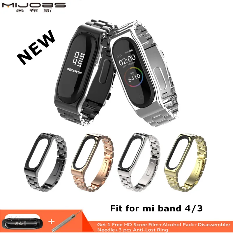 Металлический ремешок из нержавеющей стали для Xiaomi Mi Band 4 | Электроника